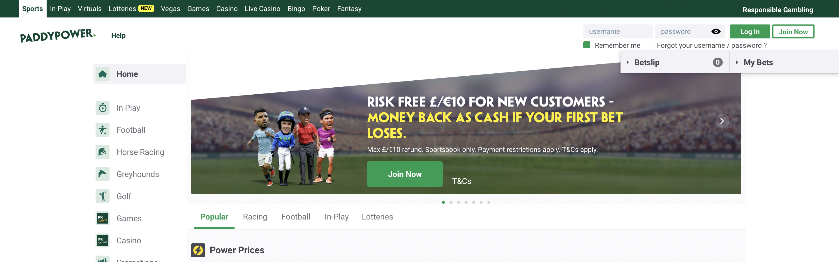 Paddy Power UK Betting Site